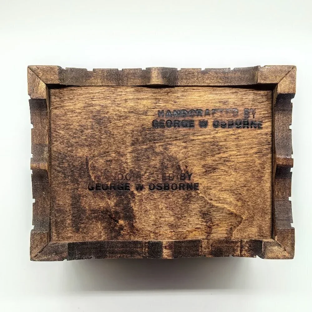 George W. Osborne Handmade Wood Hearts Hinged Box